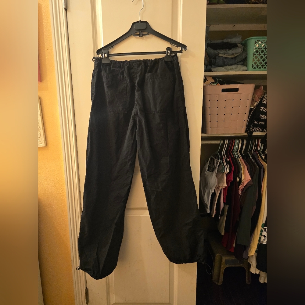 STR stradivarius Wide Leg Trousers Sz M Black - Picture 3 of 7